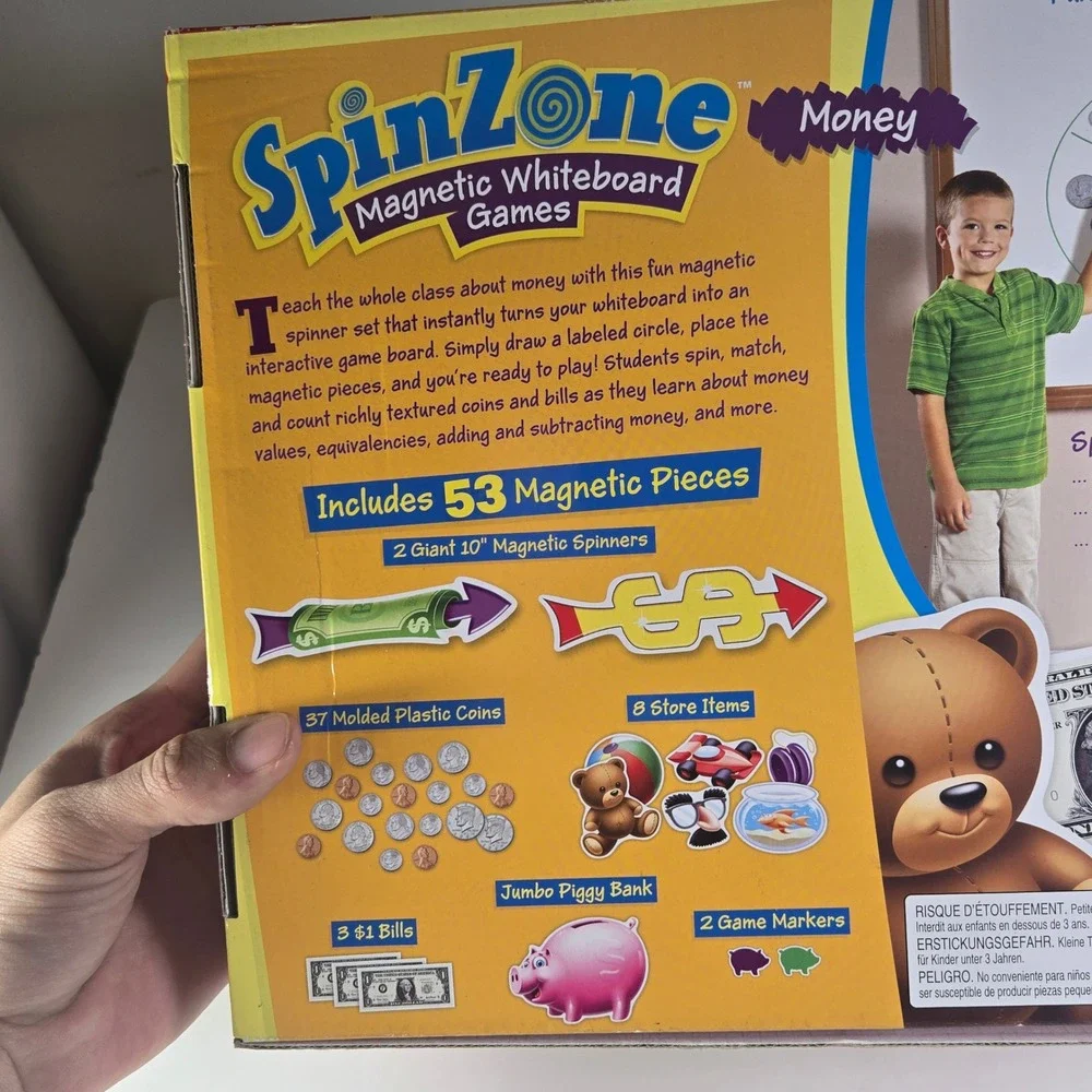 Educational Insights SpinZone Magnetic Whiteboard Games Money Counting Learning